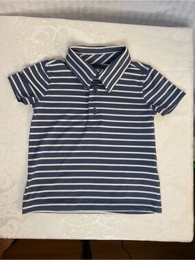 Tommy Bahama Navy & White Striped Polo for Kids Size 12 months